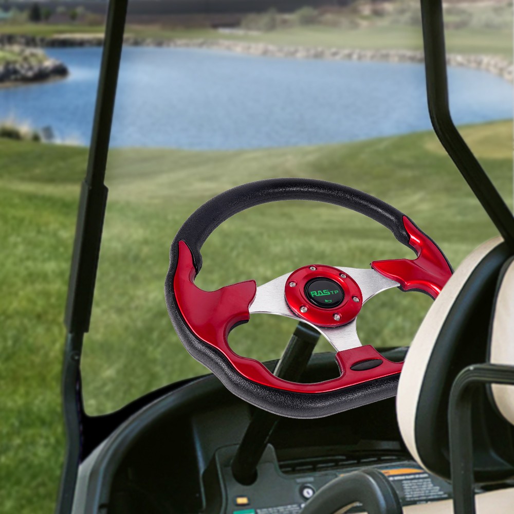 Red Steering Wheel+Quick Release+Hub Adapter 186H For Volkswagen VW Golf Jetta