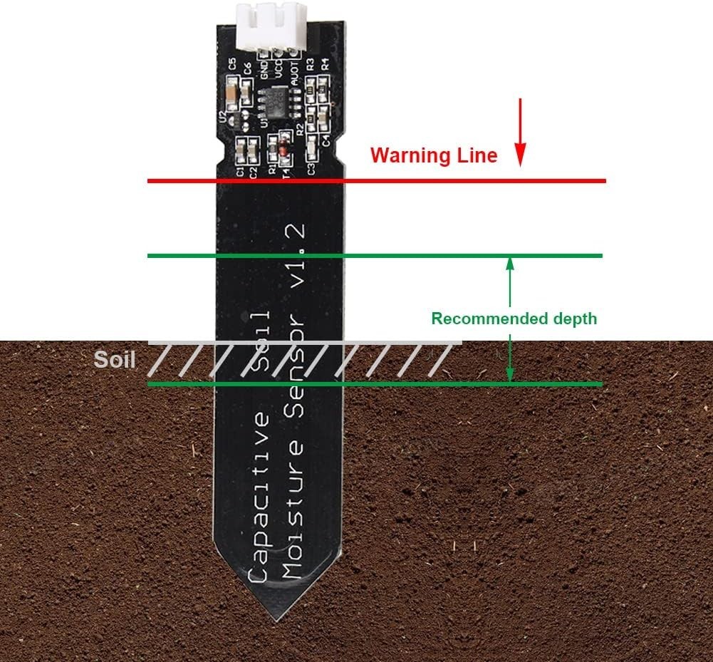 5PCS Capacitive Analog Soil Moisture Sensor Module 3.3~5.5V Corrosion Resista...