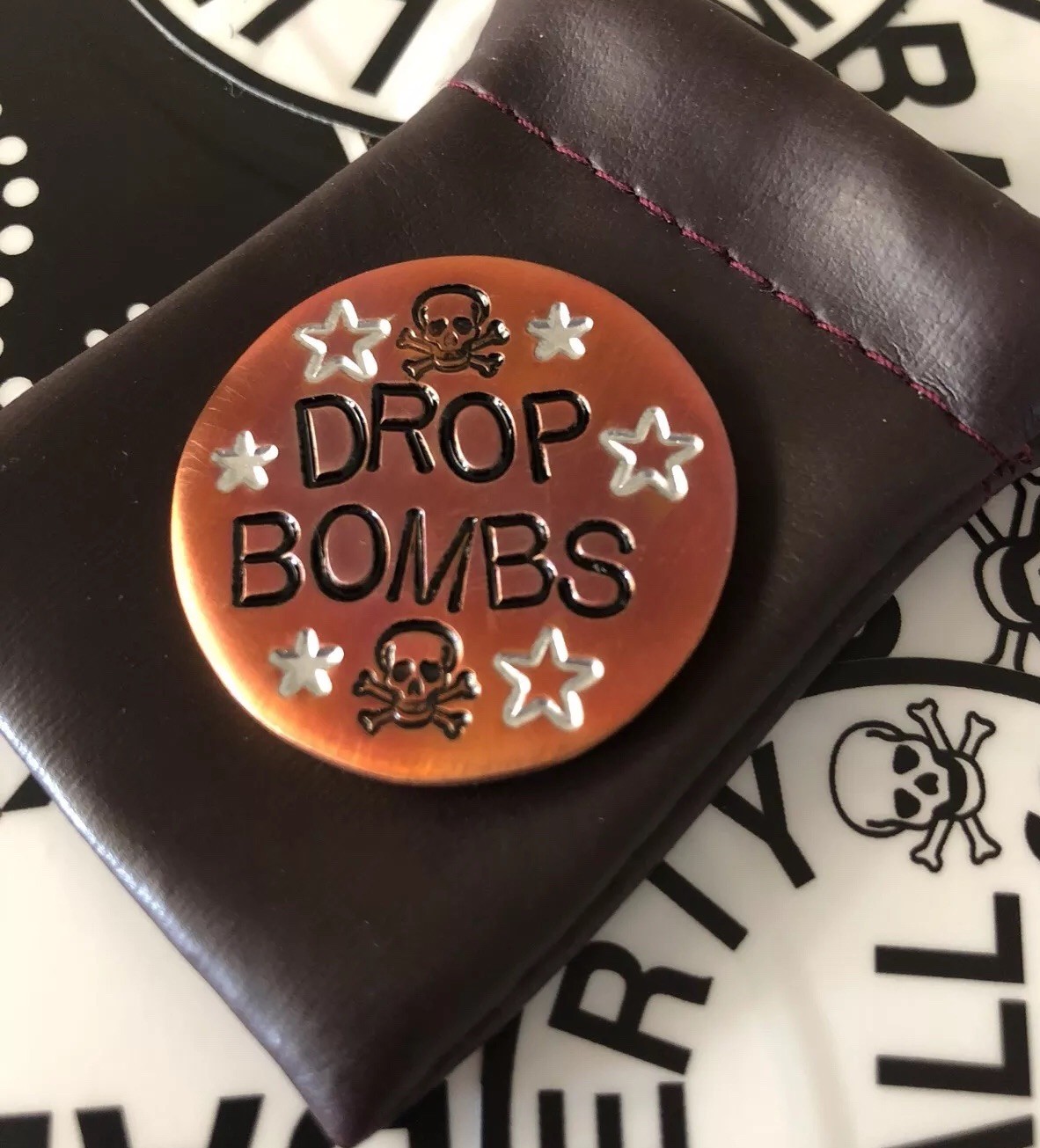 DROP BOMBS Hand Made Custom Copper Golf Ball Marker!