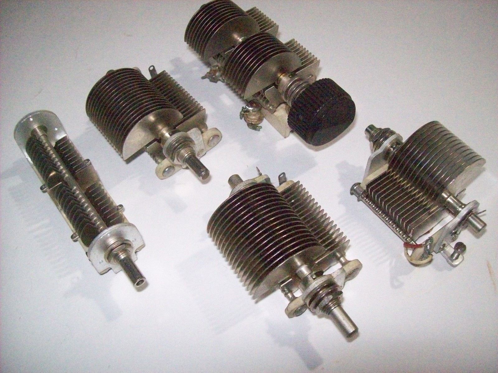 Lot of 5 Vintage HAMMARLUND Variable Capacitors, New and Used, All Functional