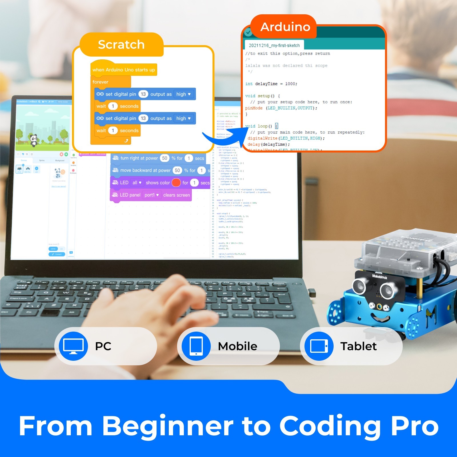 Makeblock mBot Robot Kit for Kids 8-12, Learn Coding with Scratch & Arduino