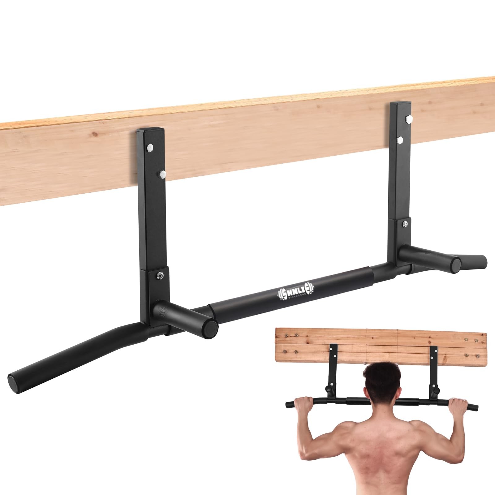 Joist Mounted Pull Up Bar, Ceiling Mount Chin Up Bar for Home Gym, Beam, Raft...