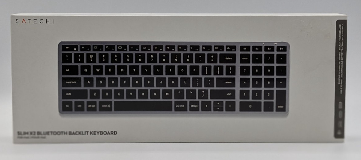 Satechi Slim X2 Bluetooth Backlit Keyboard With Numeric Keypad Space Gray SEALED