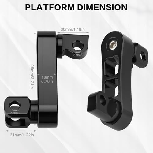 Highway Footpegs Adjustable Passenger Foot Pegs 2 1/4" Extension Brackets Black