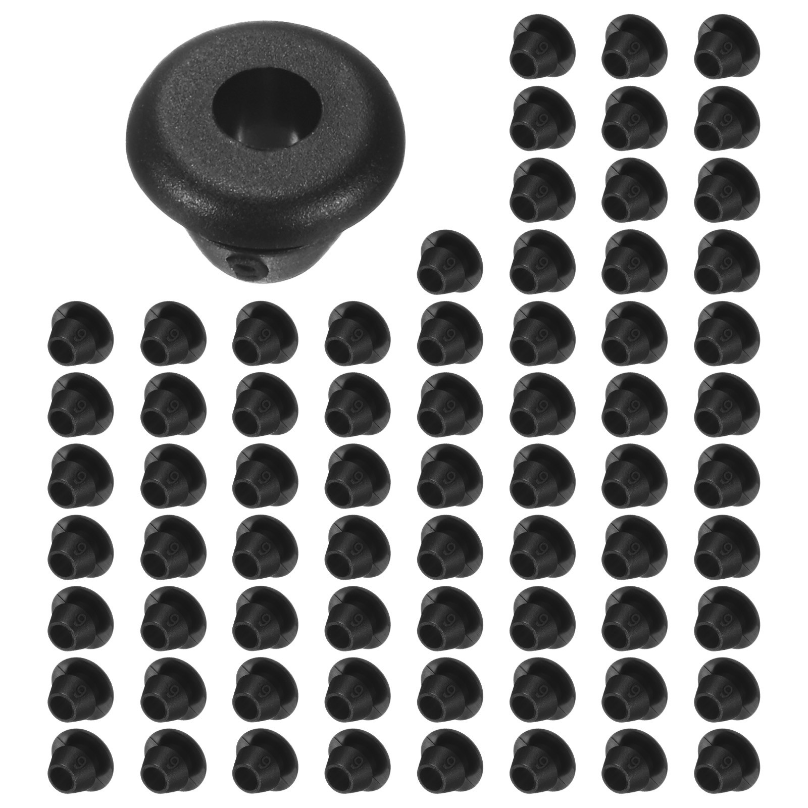 70-Pack Cable Railing Rubber Grommets, 6mm Drill Hole 4mm ID Car Grommet
