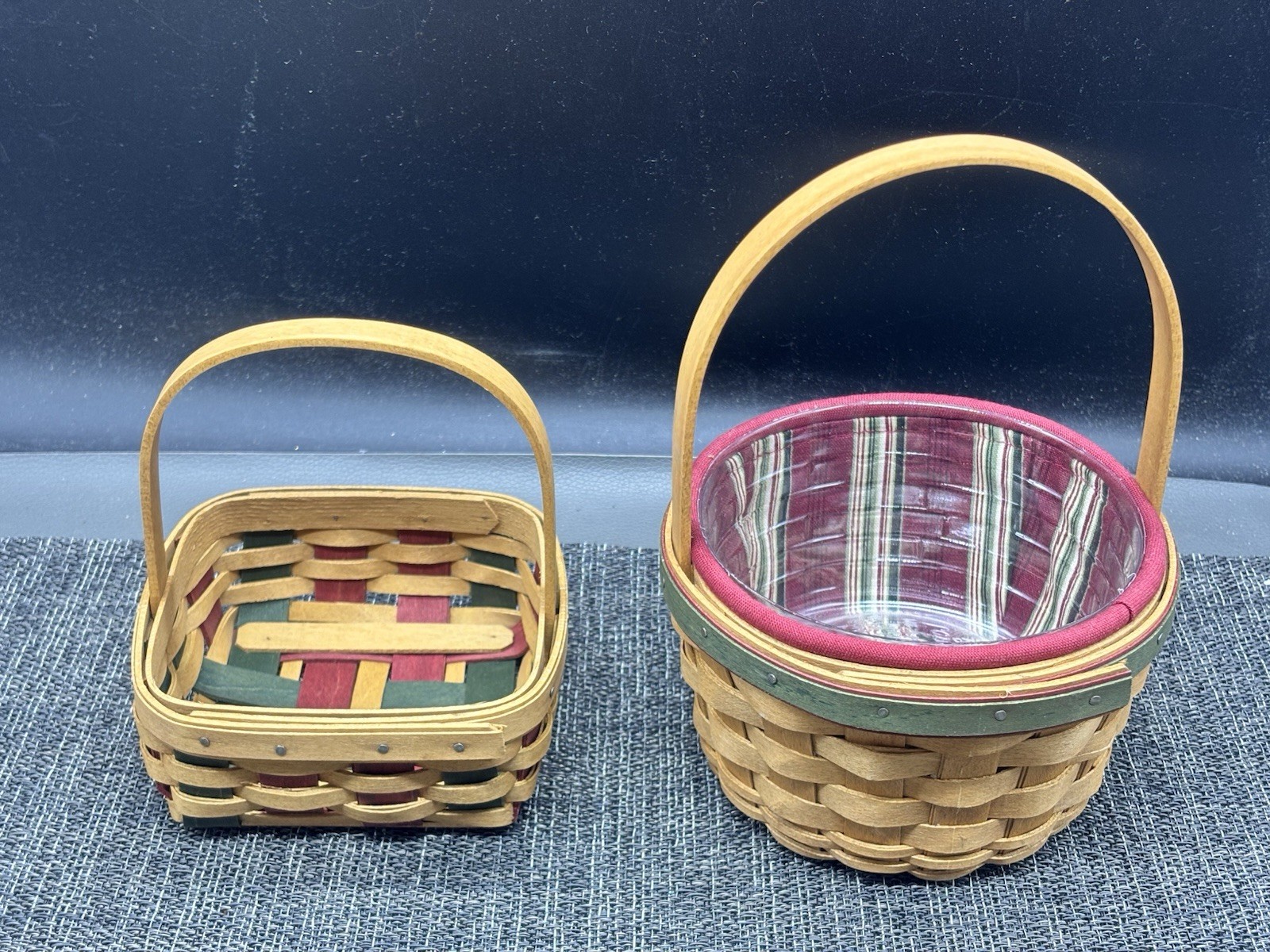 (2) Longaberger Holiday Baskets Holiday Helper 2003