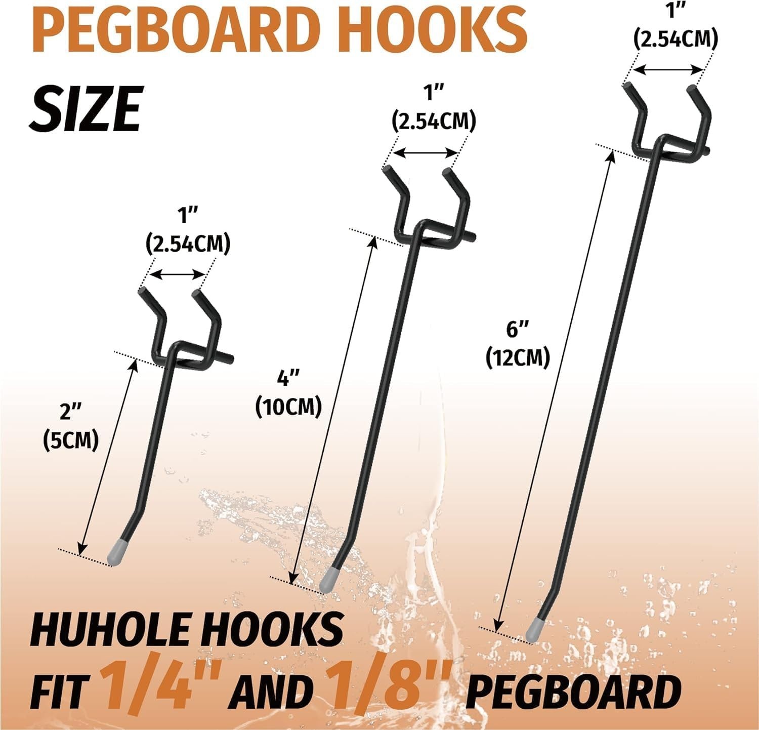 Versatile 50-Piece Heavy-Duty Pegboard Hooks - Fits Standard Boards, Rust-Proof