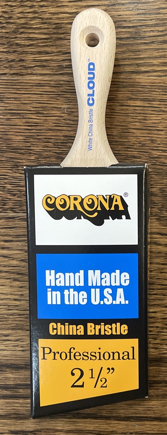 Corona Cloud 2.5” Angled Brush - China Bristle - Short Handle