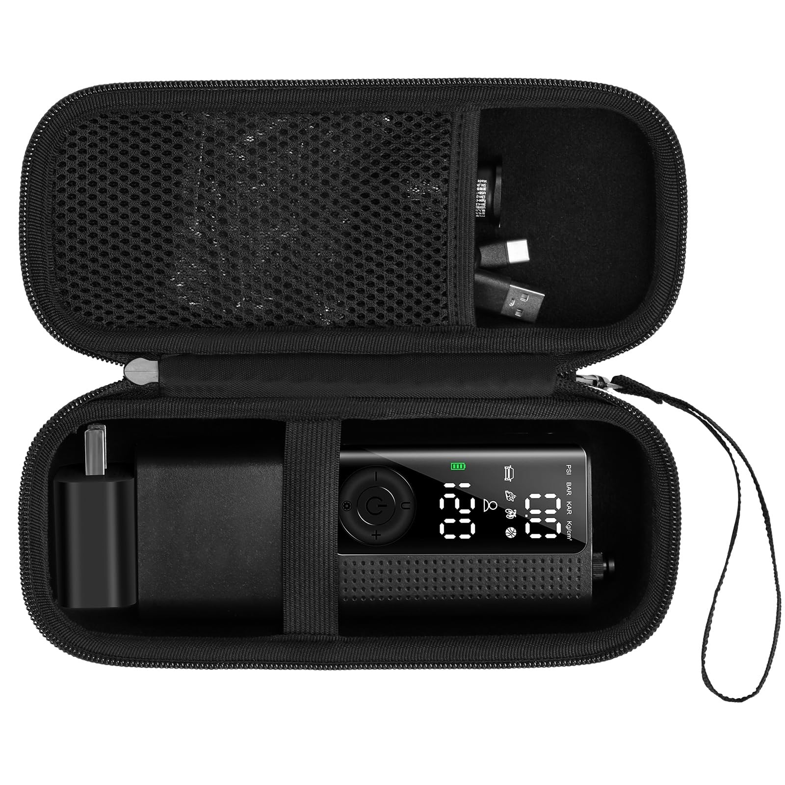 Black Case for 120/150PSI Tire Inflator Portable Air Compressor Pump Storage