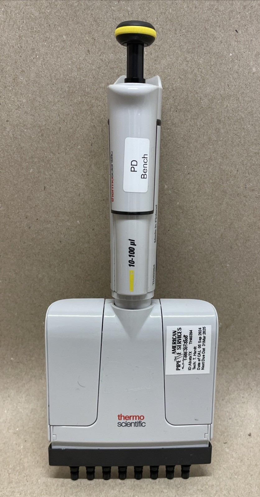 Thermo Scientific F1-ClipTip 8 Channel Pipette 10-100uL 4661130N Calb 9/24