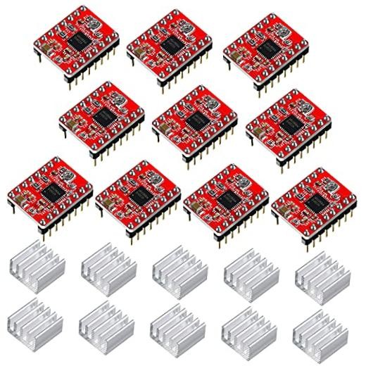 10 Pieces Stepper Motor Driver Module with Heat Sink Compatible with