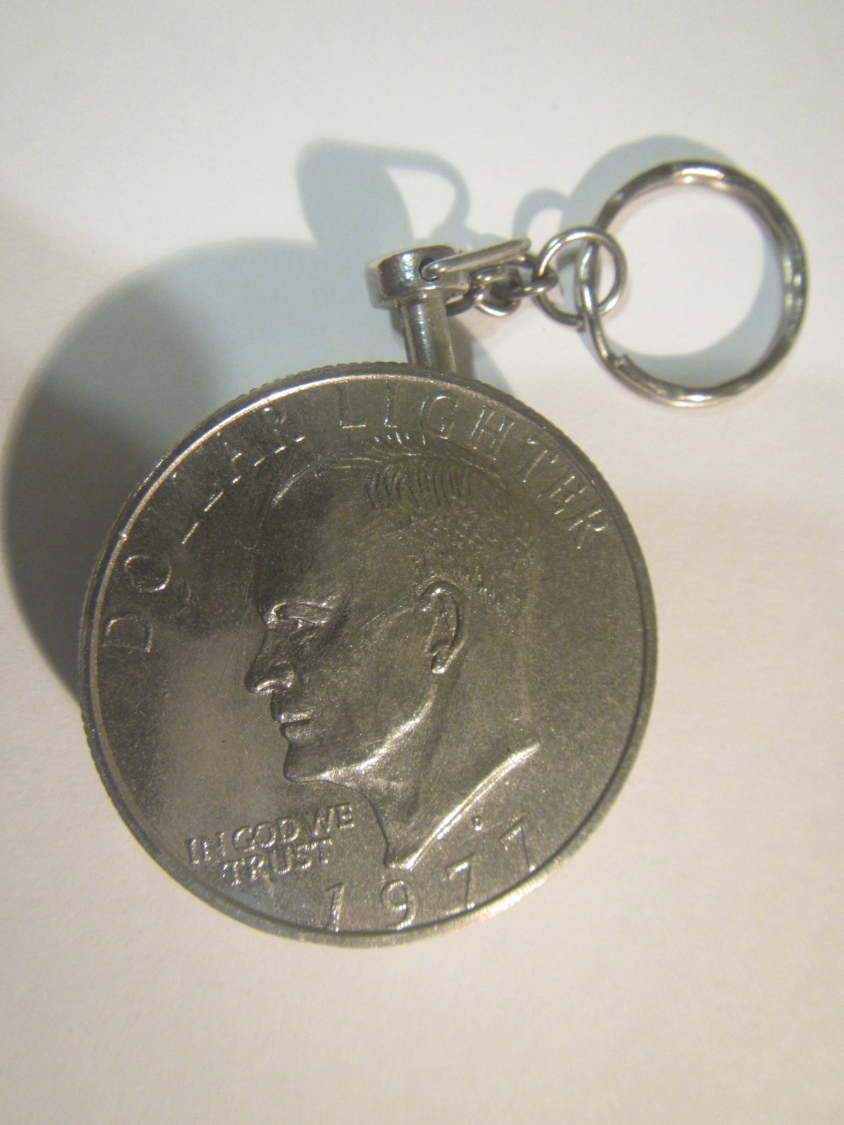 1977 Eisenhower Dollar keychain lighter