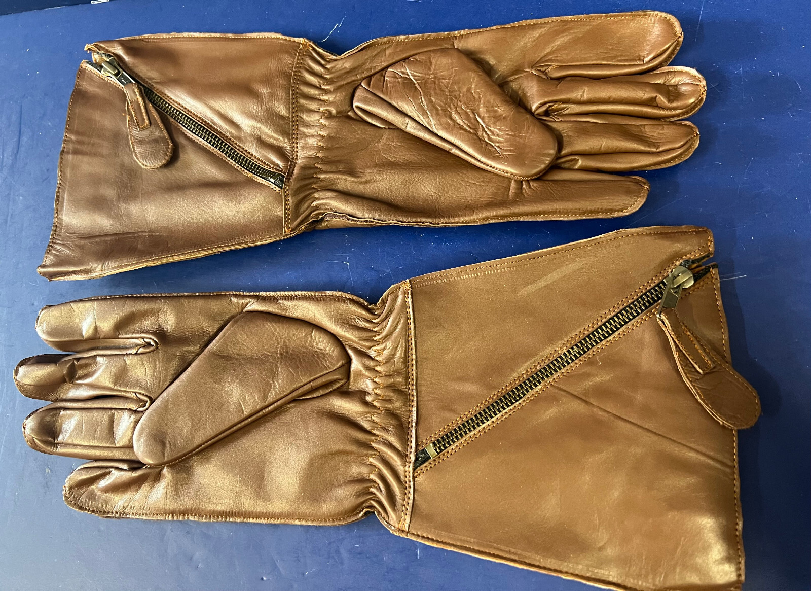 ROYAL AIR FORCE 1941 PATTERN SLANT ZIP FLYING GAUNTLETS -LARGE