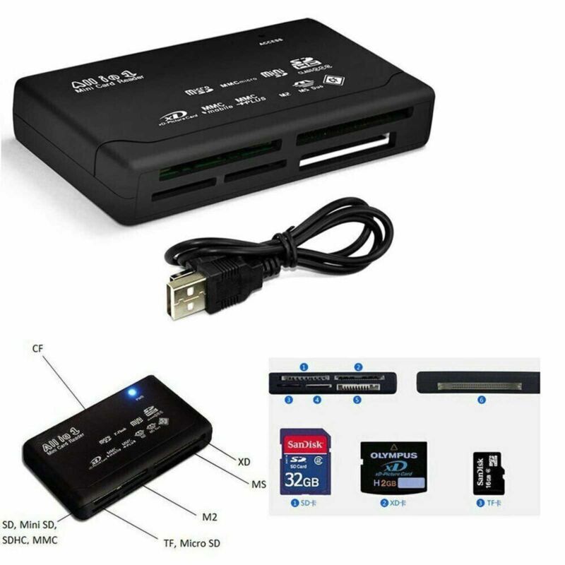 Memory Card Reader Mini 26-IN-1 USB 2.0 High Speed For CF xD SD MS SDHC