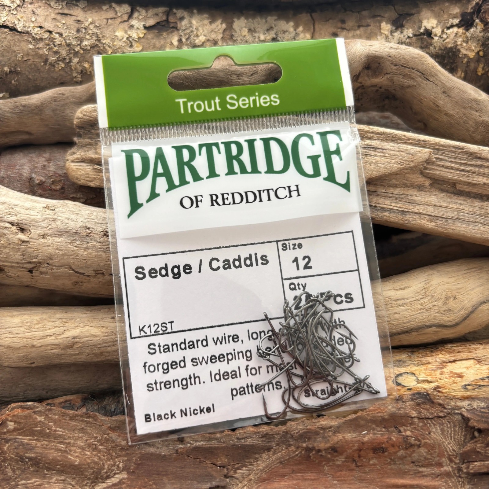 Partridge Trout K12ST Sedge / Caddis hook to tie long shank patterns
