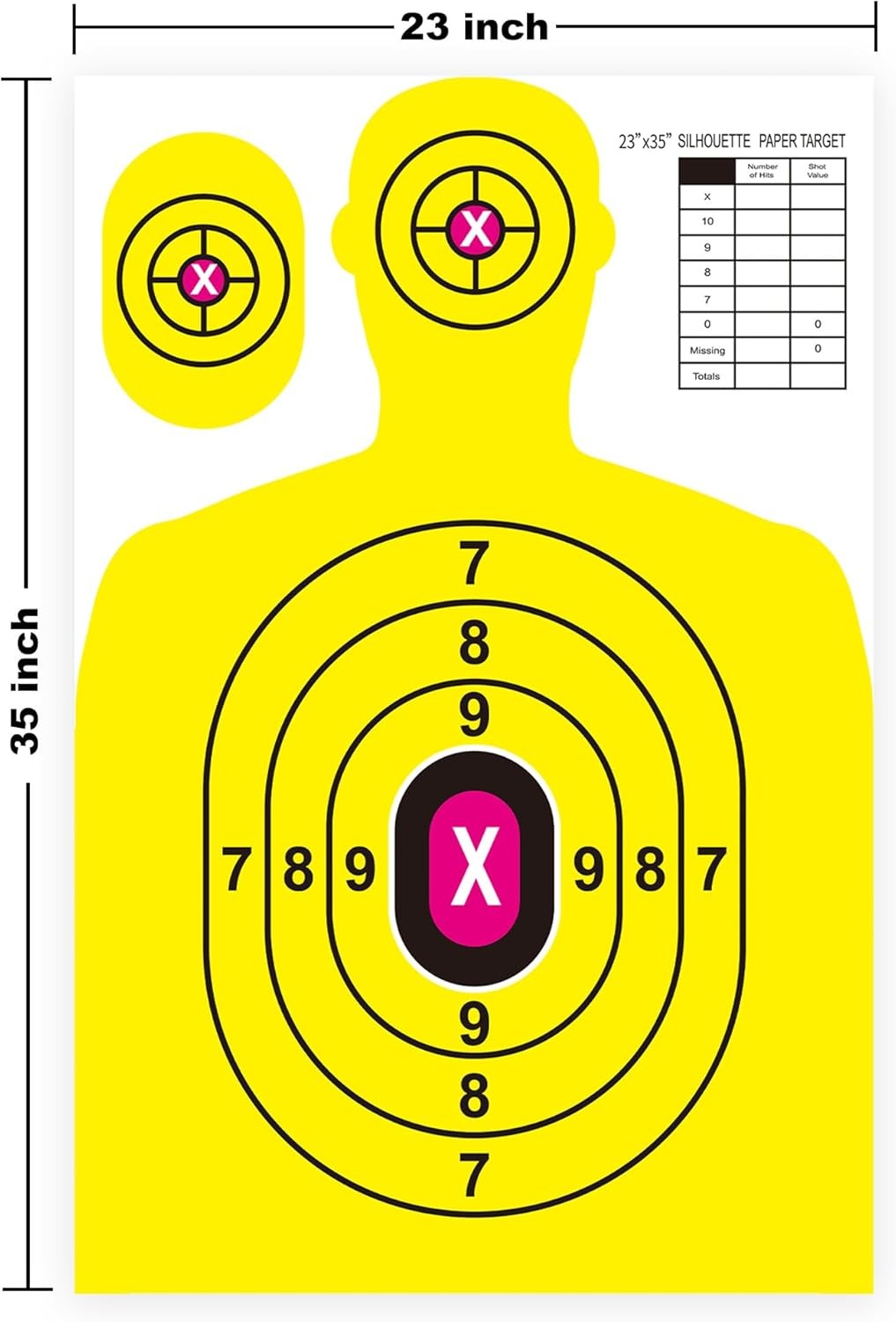Paper Shooting Targets for Range Bulk 23"×35" Silhouette 12PC, Multicolor