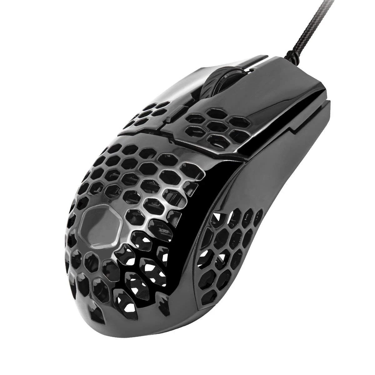 MM710 Glossy Black Gaming Mouse Honeycomb Shell 16000 DPI Optical Sensor