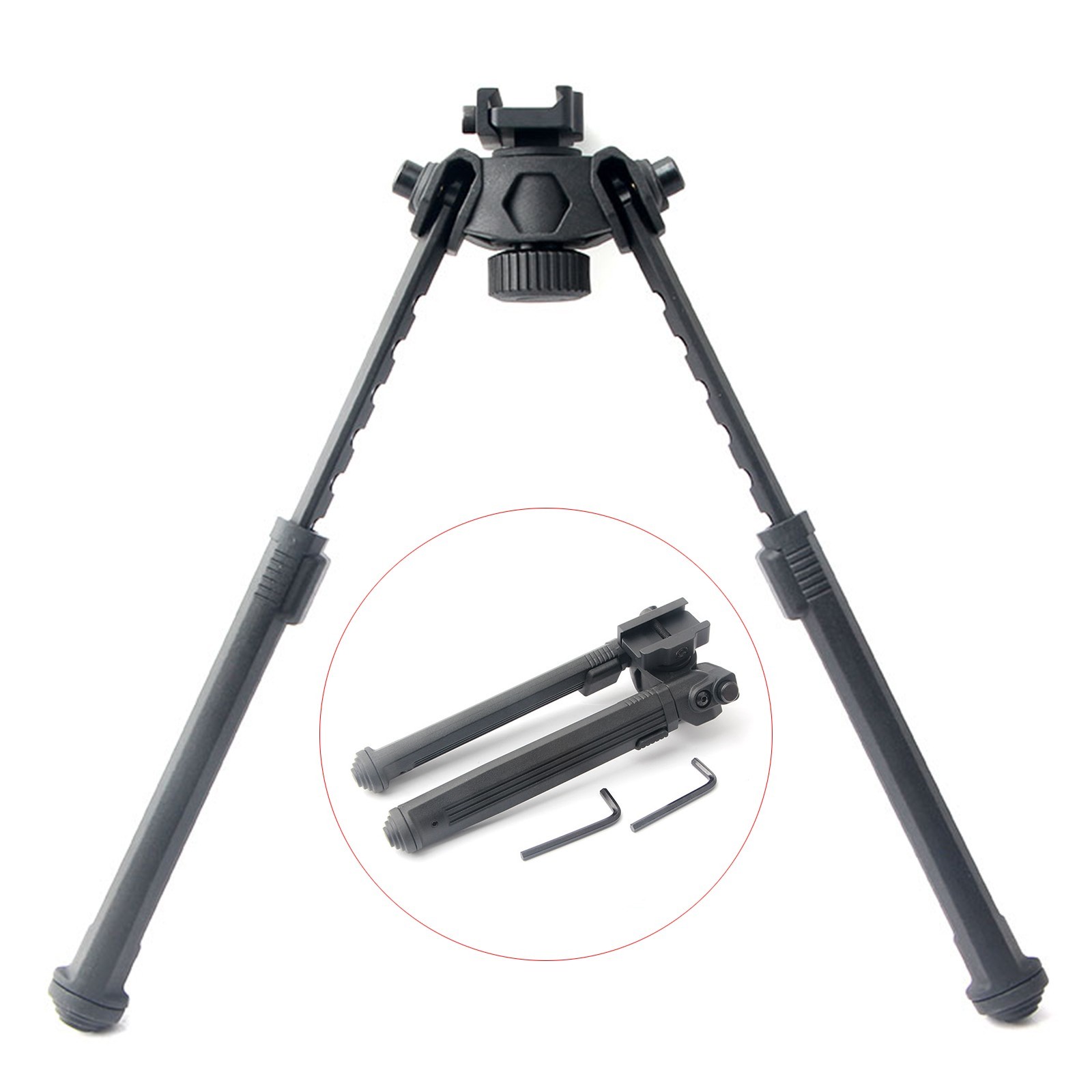 Hunting Rifle Bipod Lightweight Adjustable 7.5-10.6" for Sling Swivel Stud Mount