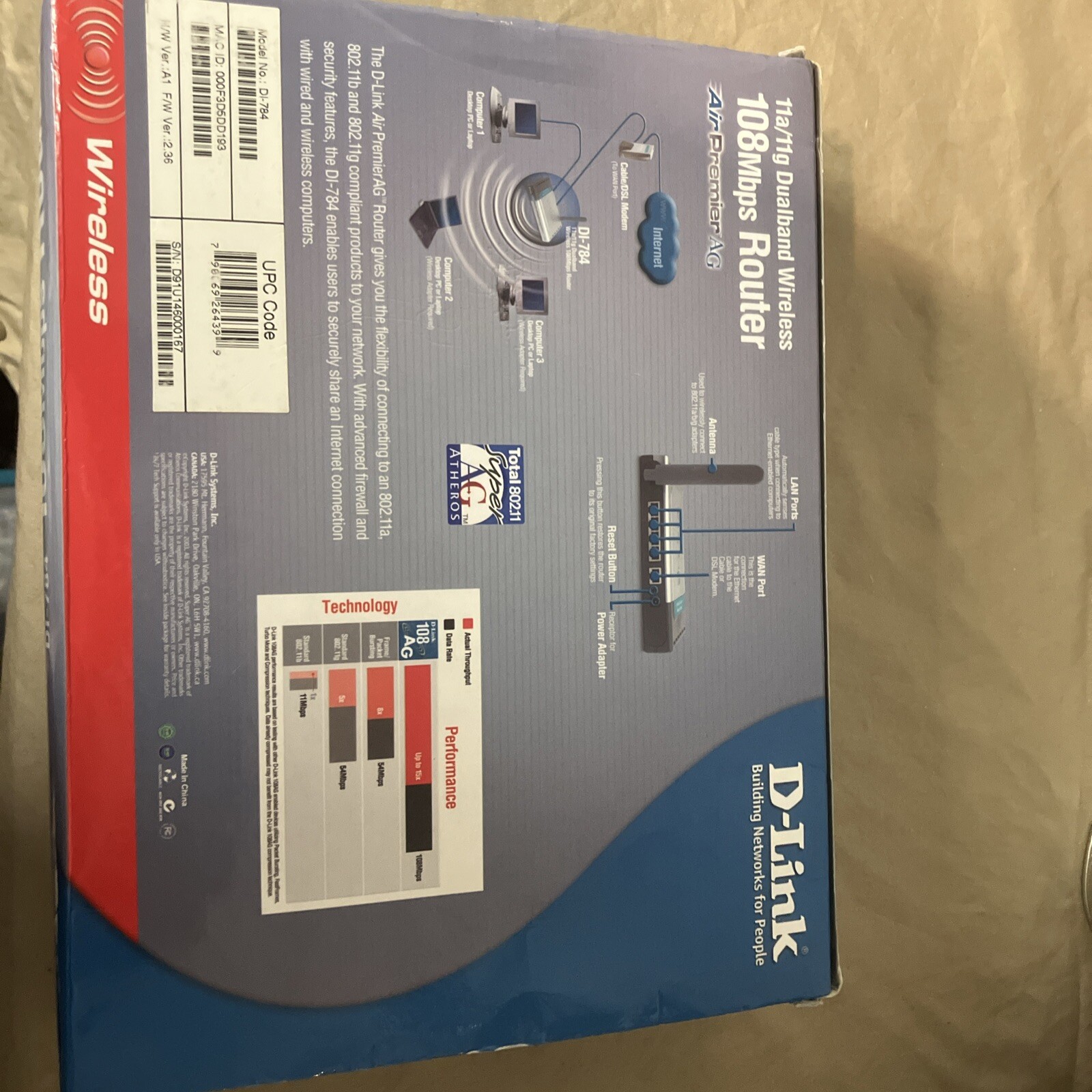 D-Link DI-784 Wireless 108AG Router