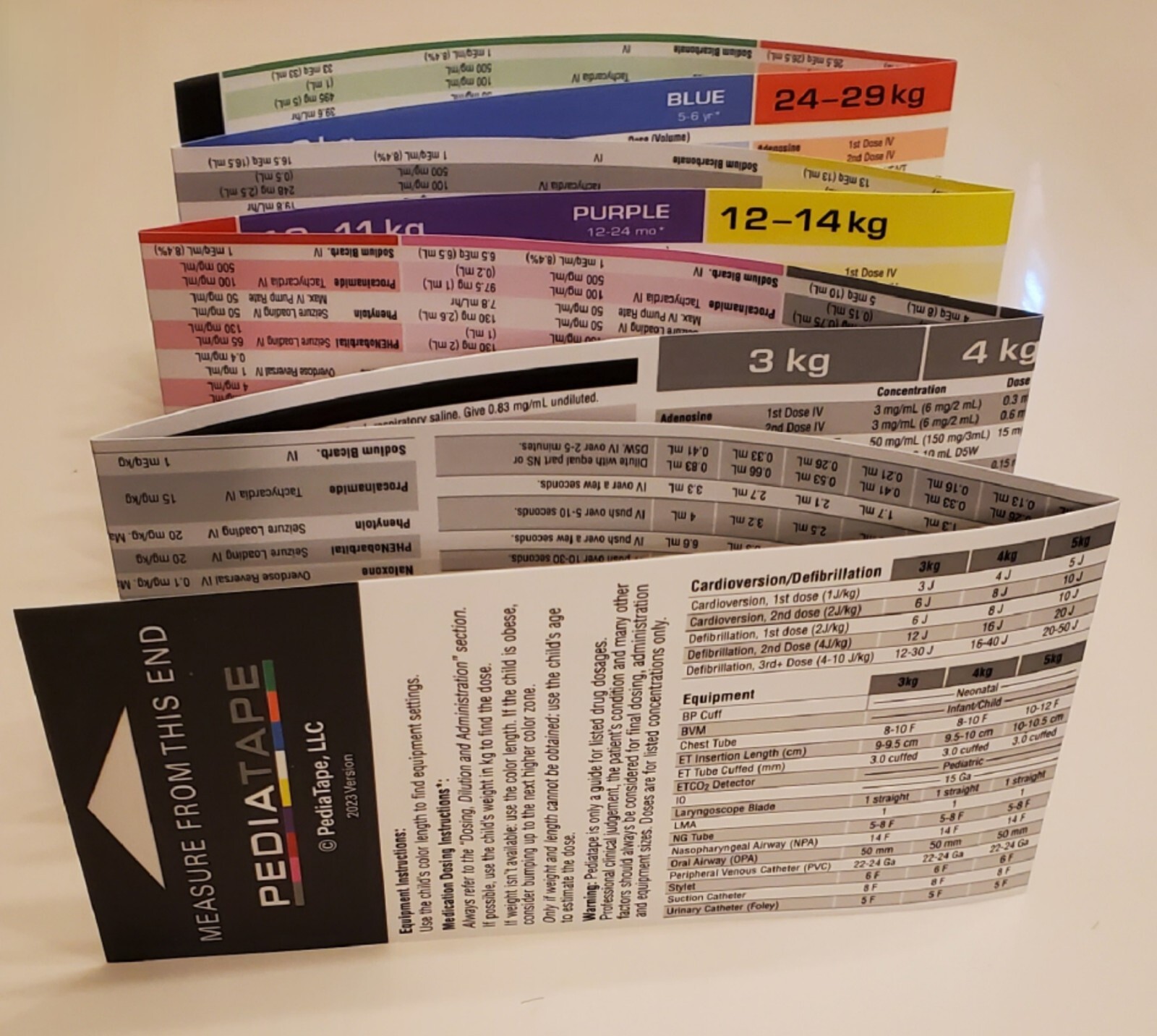 Pediatape 2023 English (Medical Dosing Quick Reference Tape) USA FREE SHIPPING