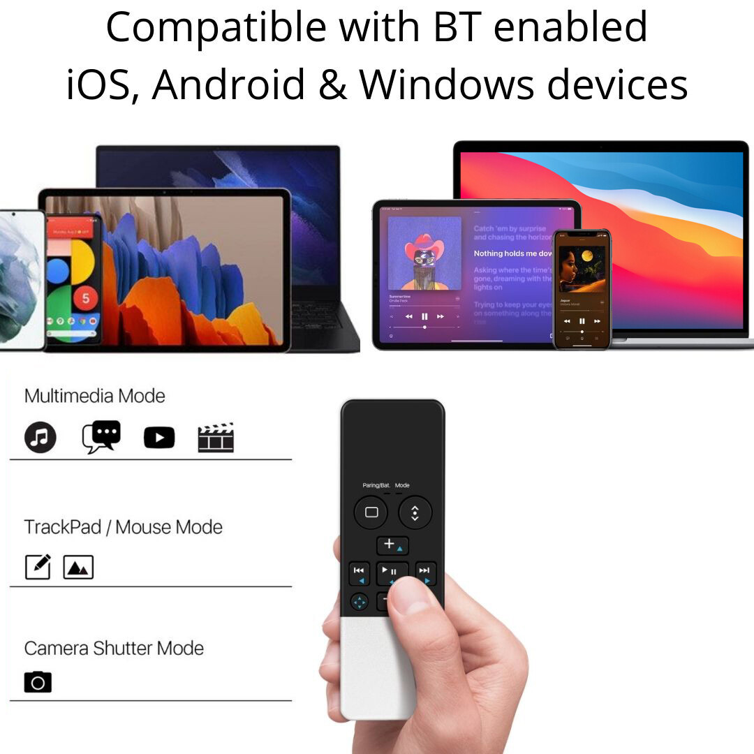 Bluetooth Media Remote Control for iPhone iPad Android PC, iPad Macbook Pro Air