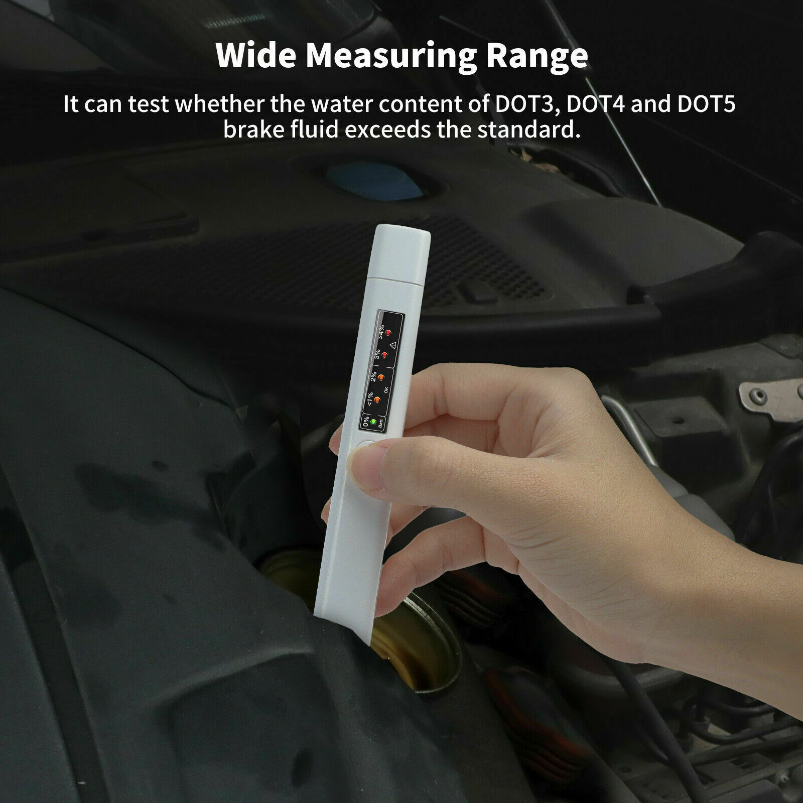 5 LED Indicator Brake Fluid Liquid Oil Tester Pen Car Testing Tool For DOT3 DOT4