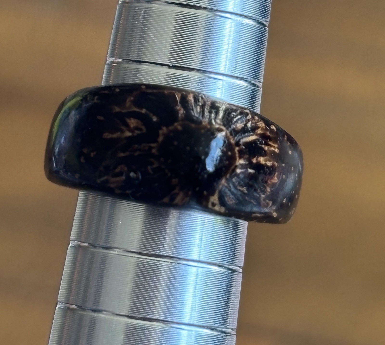 Handcrafted Coconut Shell Ring Size 3.75