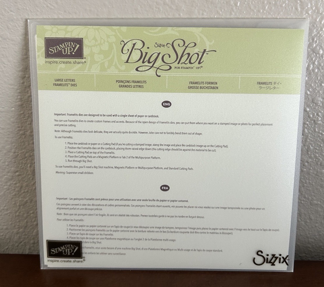 Stampin' Up! LARGE LETTERS DIES Set of 37 READ MORE