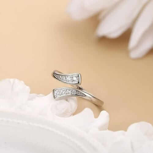 2PC Sterling Silver Toe Rings Set Wrap Around Open Adjustable Fits Women