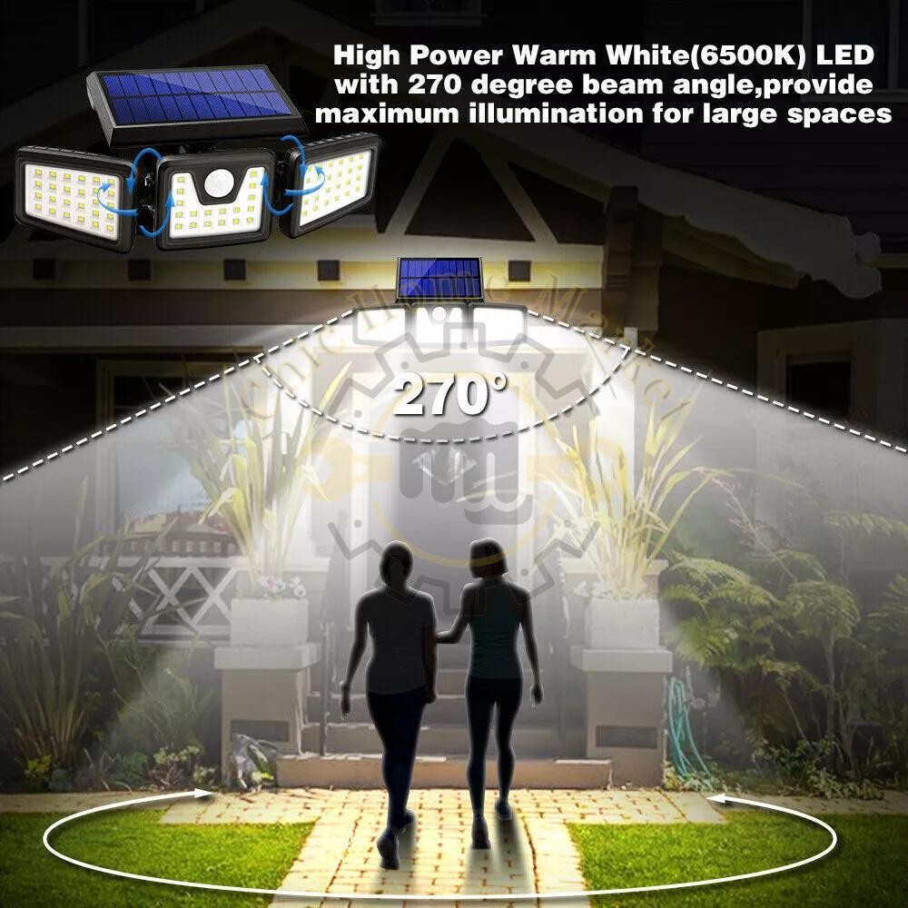 2 Pack LED Motion Sensor Solar Lights Outdoor IP65 Waterproof Security Lamp