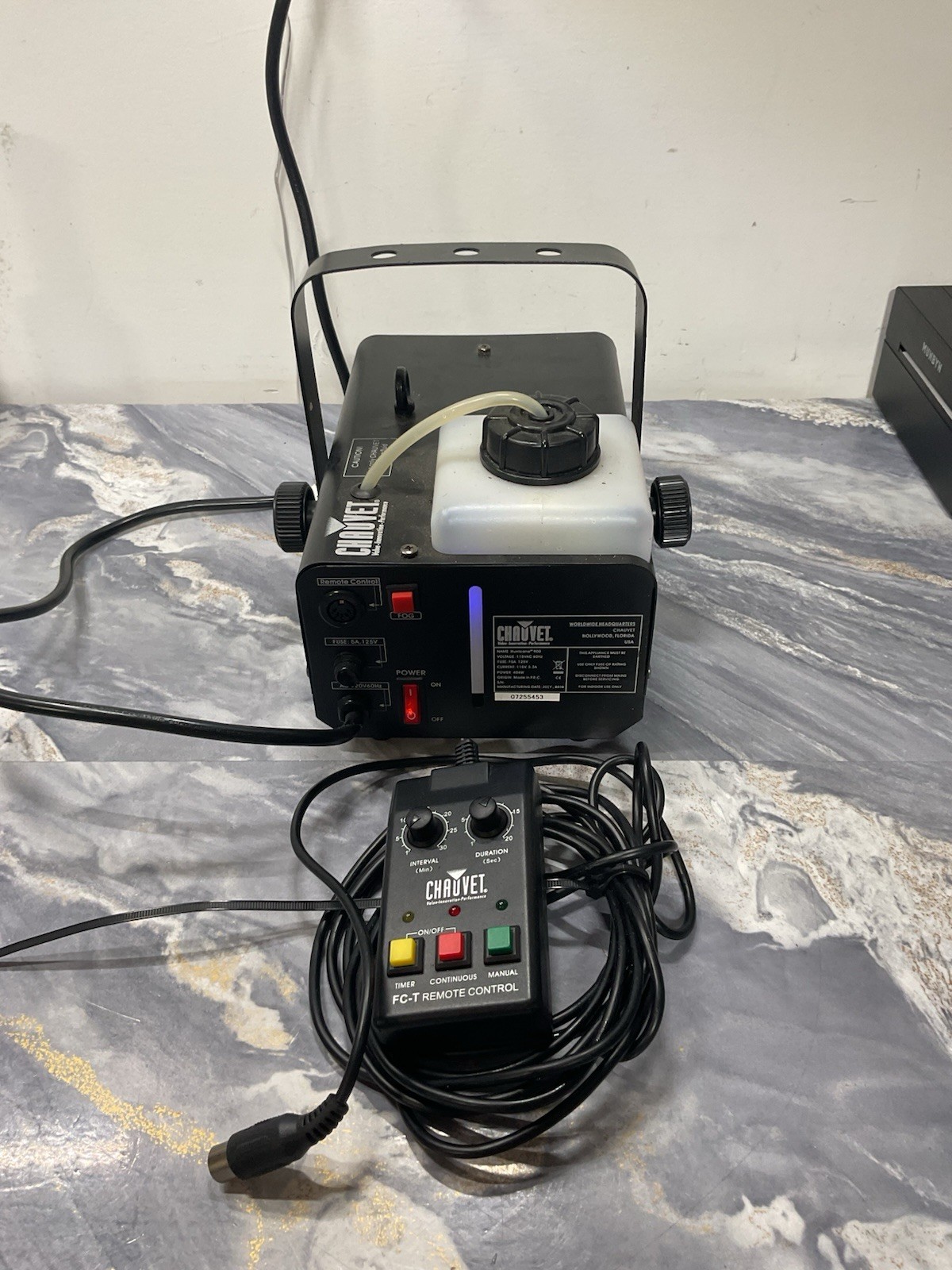 CHAUVET HURRICANE 900 FOG MACHINE & Chauvet Remote Control