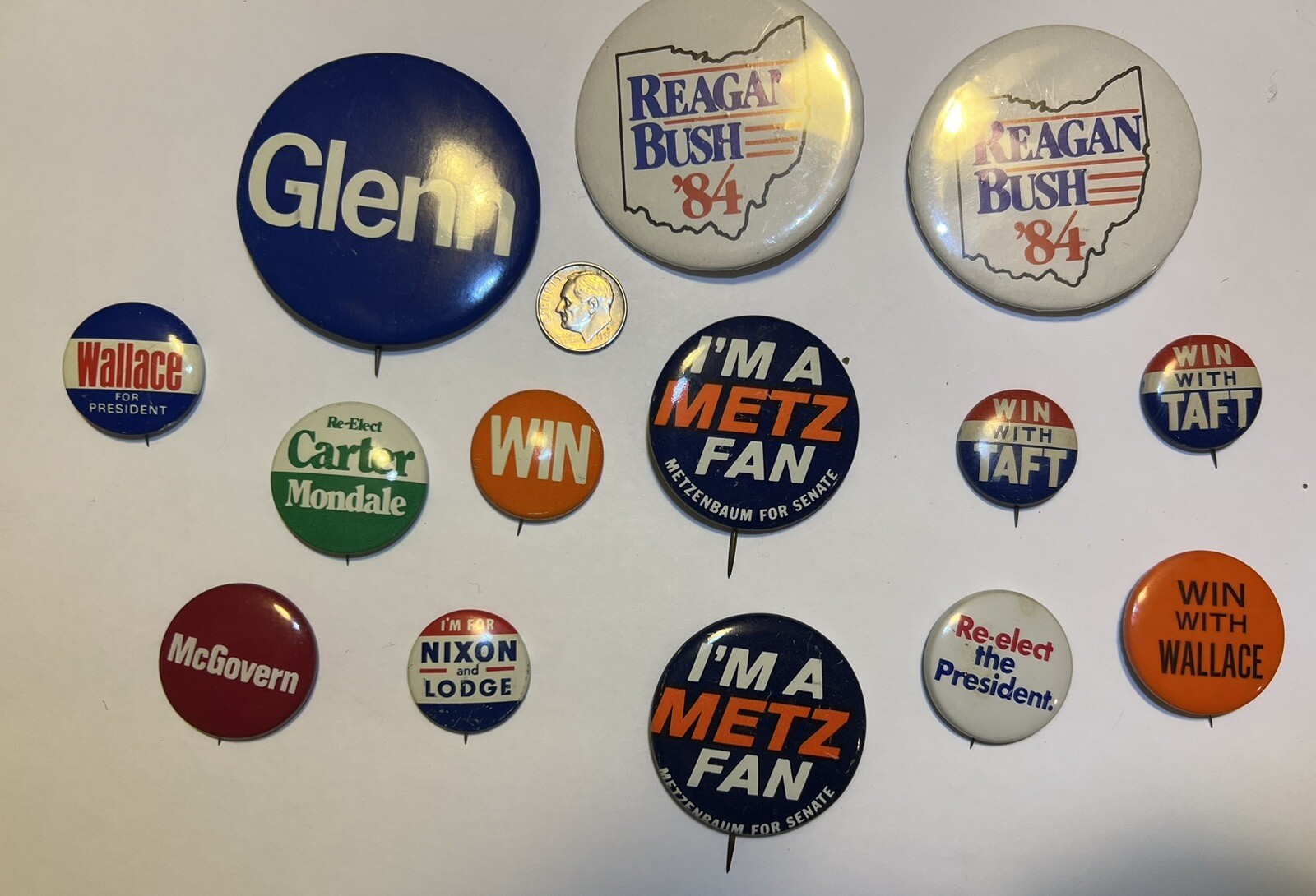 Great Starter Lot of 14 Presidential & Senatorial Pinback Buttons!!
