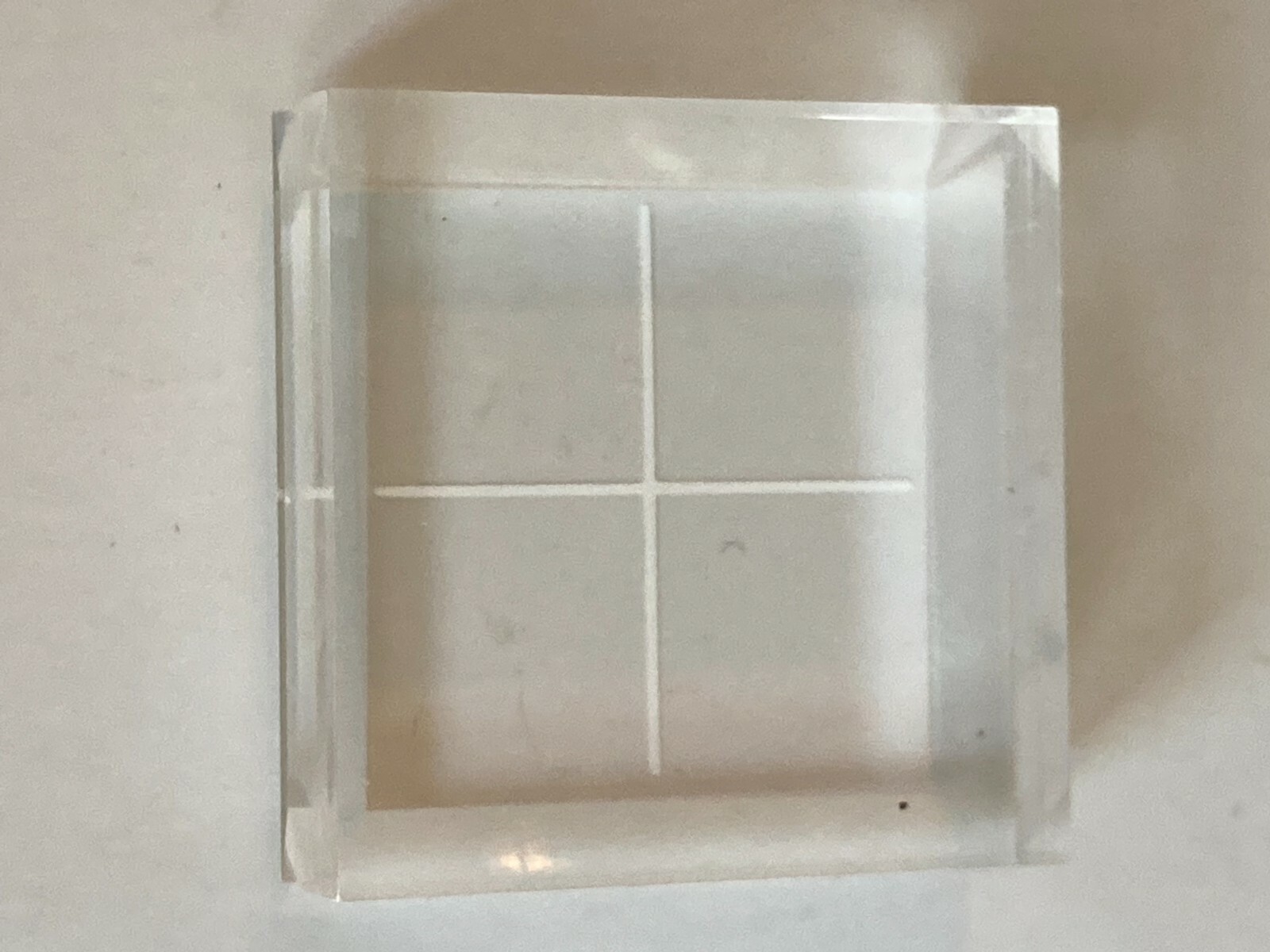 Acrylic Block Mount Stamping Square Grid Marked Lines Tiny 1 inch