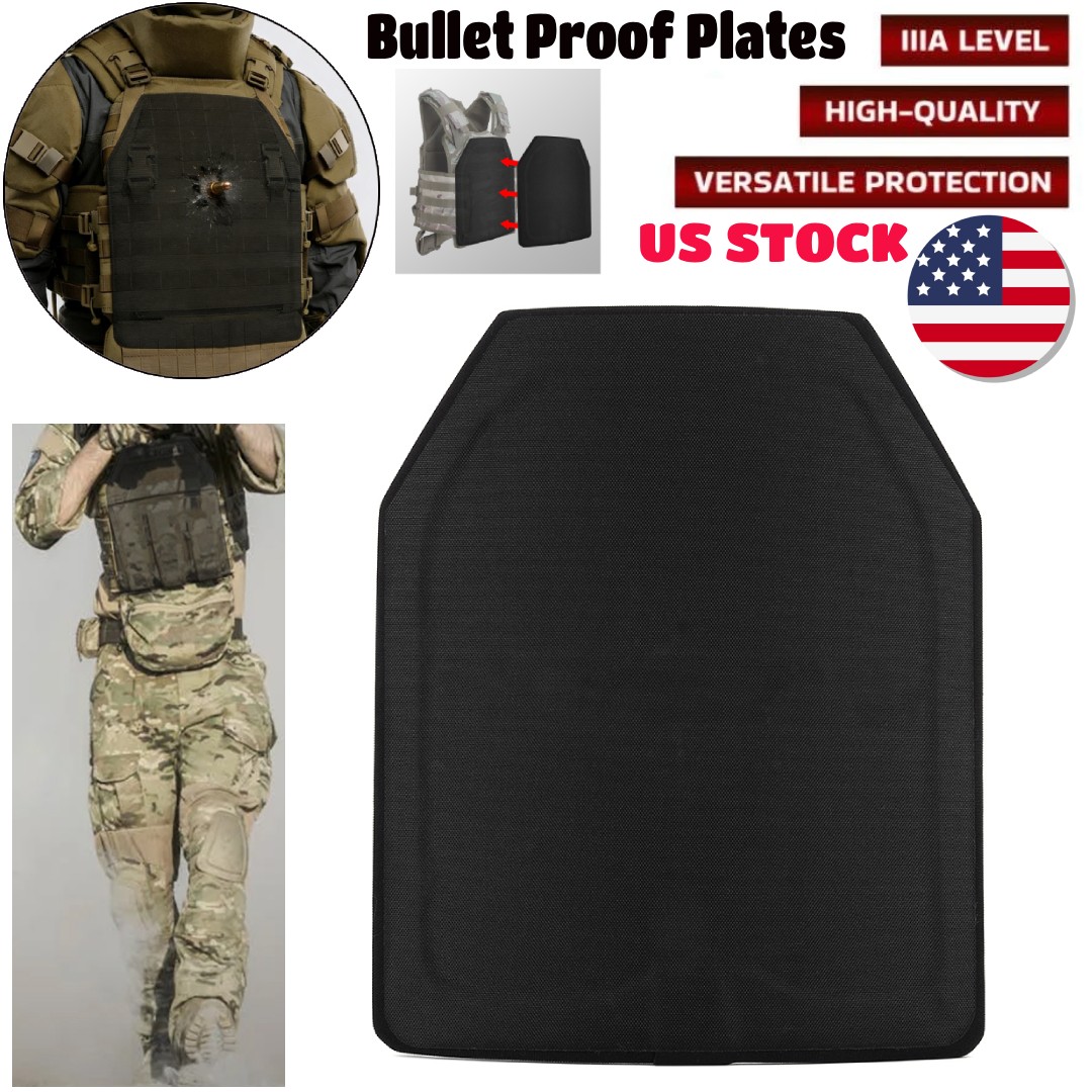 1PCS 10x12" Tactical Body Armor Plates Bullet Proof Light Weight Level 3A Curve