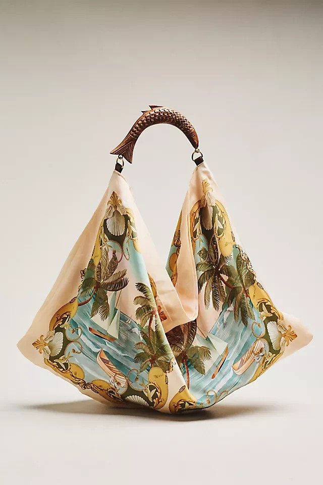 ANthropologie Farm Rio Satin Scarf Medium Bag