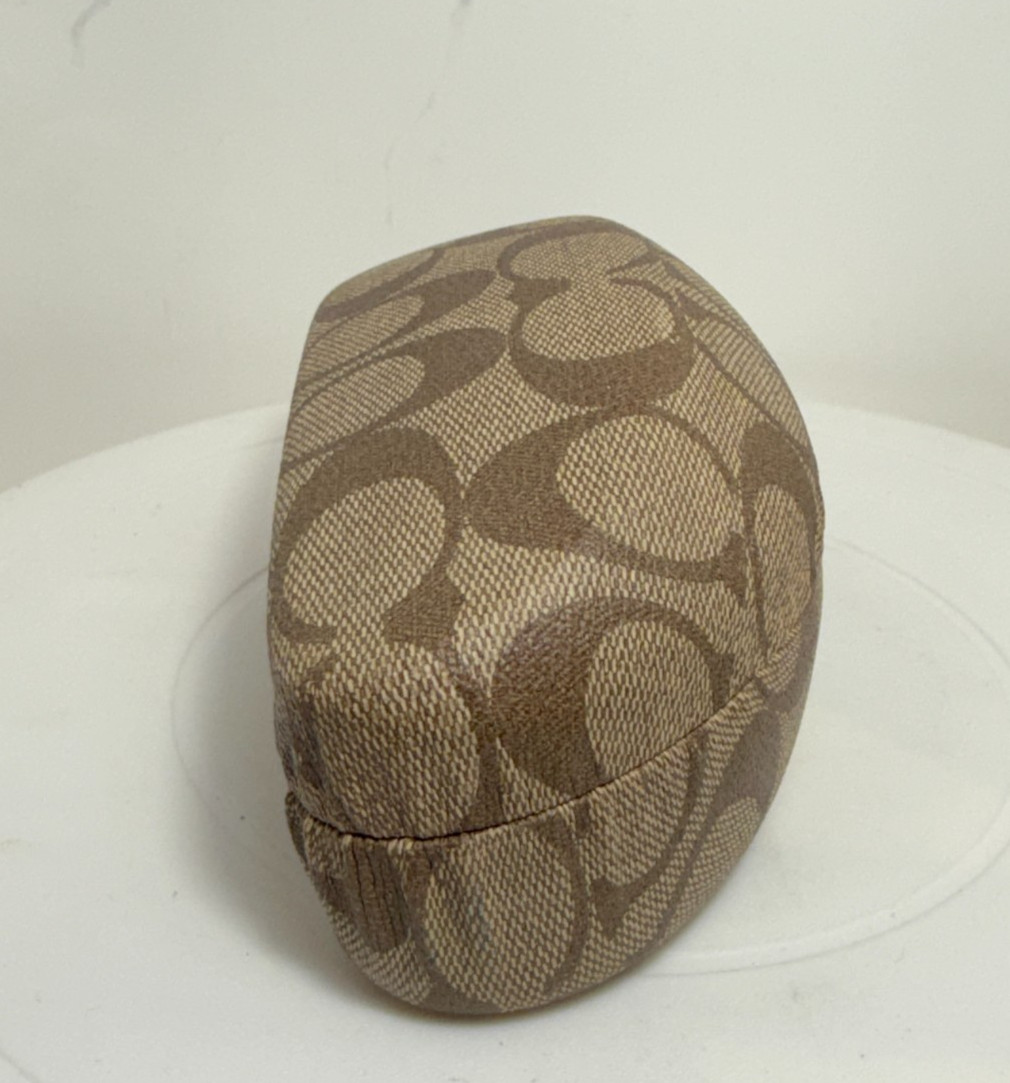 Coach Sunglasses Case Hard Clamshell Logo Brown Tan