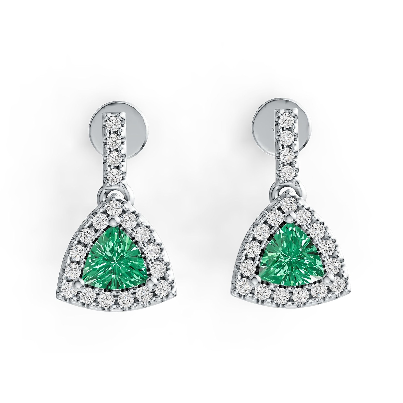 Sterling Silver Semi Mount Earrings Setting Trillion TL 4X4mm