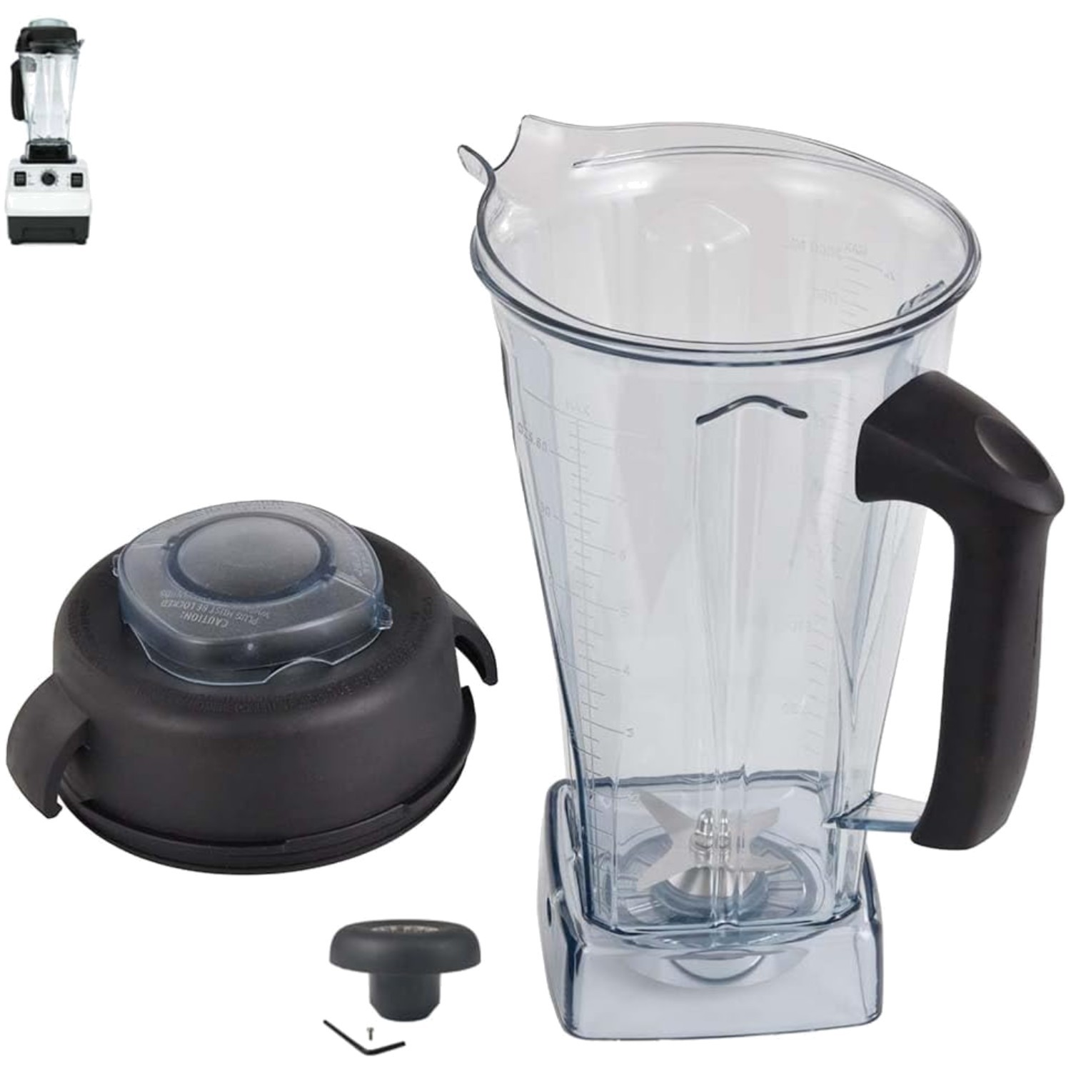 64Oz BPA-Free Blender Pitcher with Removable Blade for Smoothies & Soups