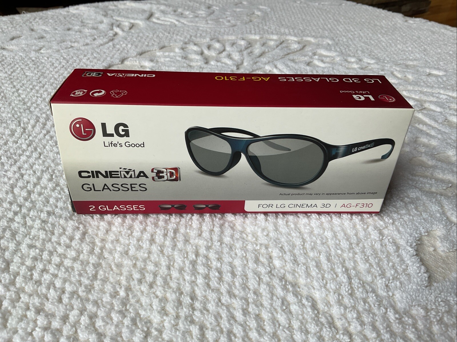 LG Cinema 3D GLASSES for TV 2 Pair Pack AG-F310 Open Box Never Used