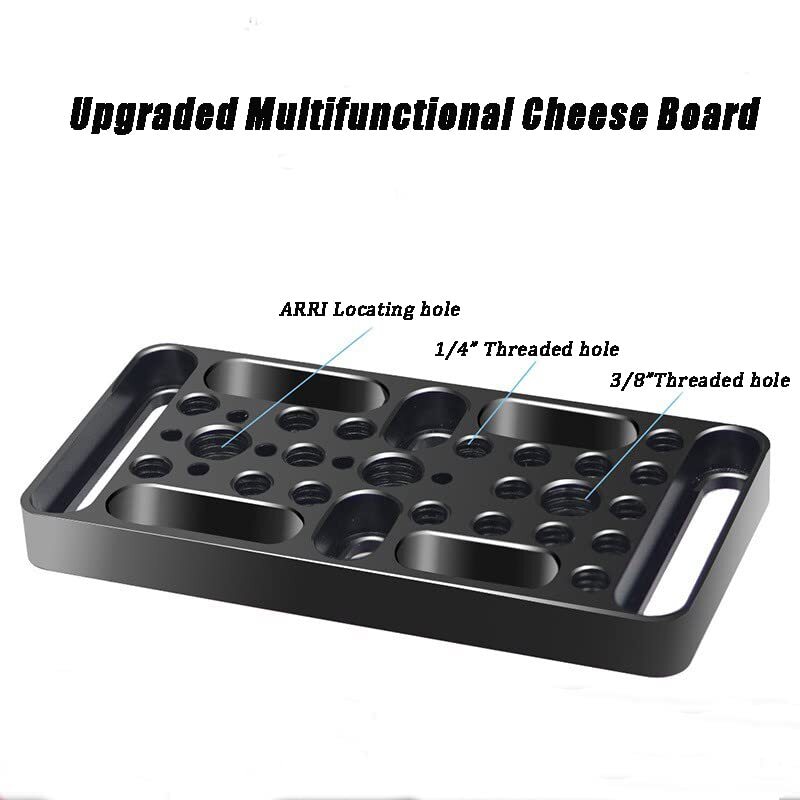 Cheese Plate Camera Mounting Plate with 1/4"& 3/8" Universal Positioning Hole...
