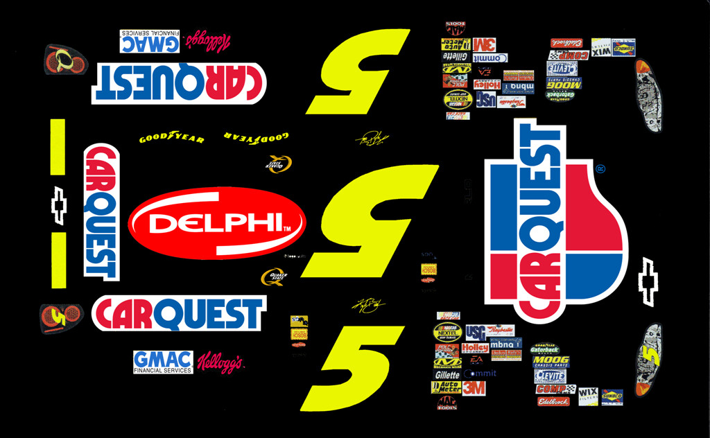 #5 Kyle Busch CarQuest Monte Carlo 2006 1/24th Scale Waterslide Decals