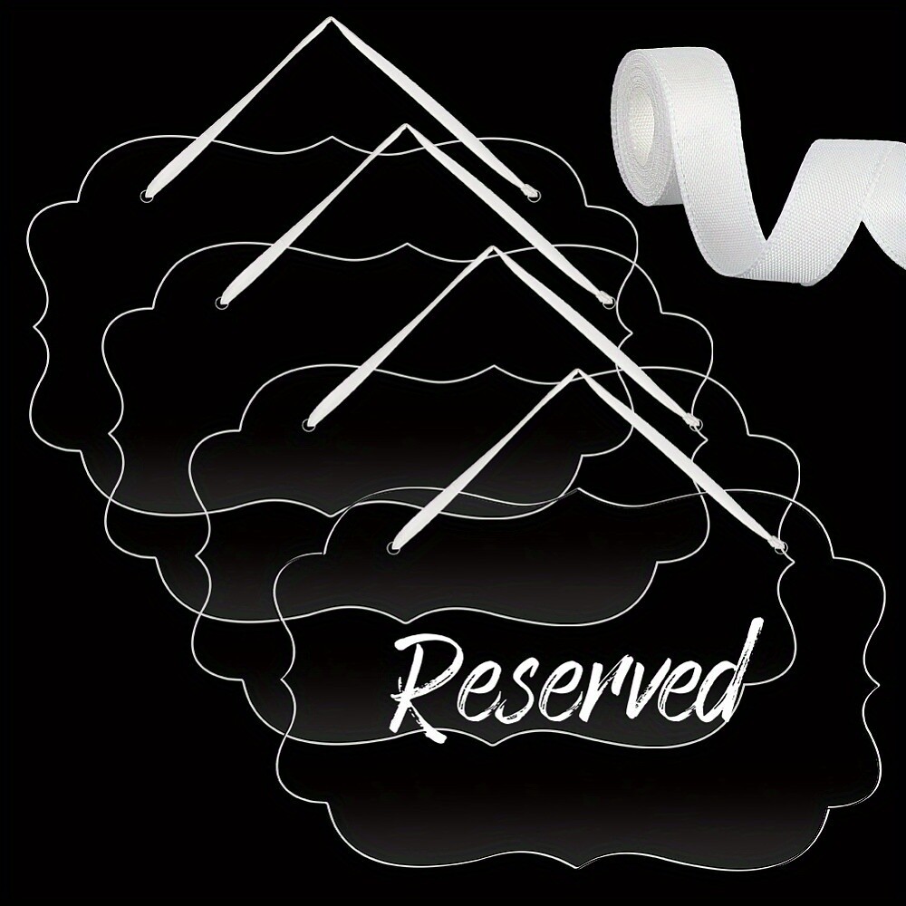 1set Wavy Rectangle Acrylic Blank Sign tions with Single Face Polyester Satin