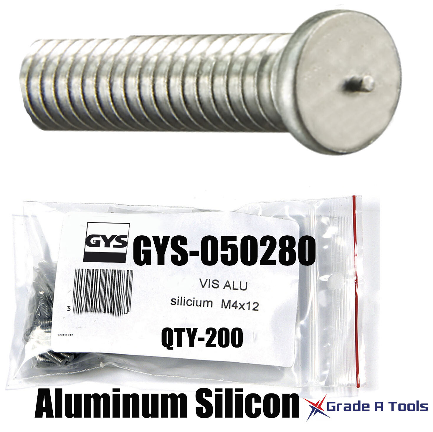 200 Aluminum - Silicon welding pins - Screws for Auto body Dent Pulling