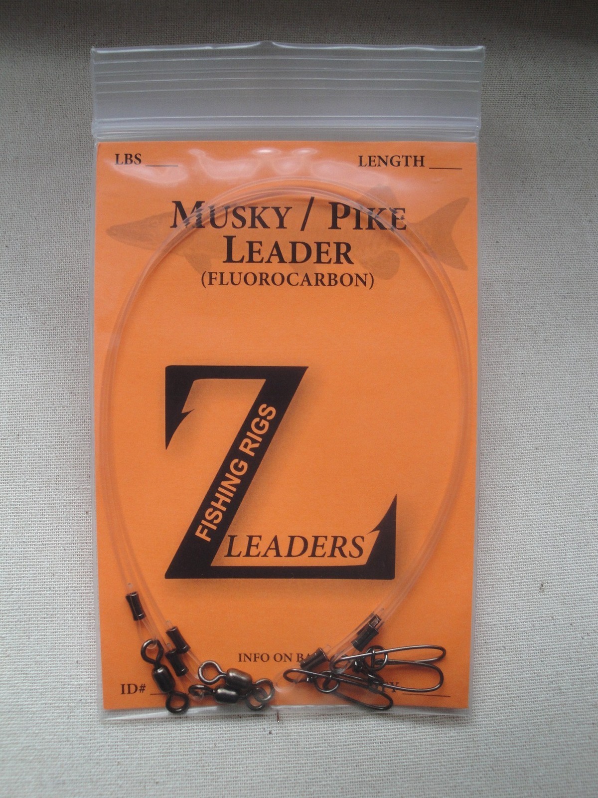 10-Pack MUSKY / PIKE FLUOROCARBON LEADERS (CRANE SWIVEL) MUSKIE LEADER LURE BAIT