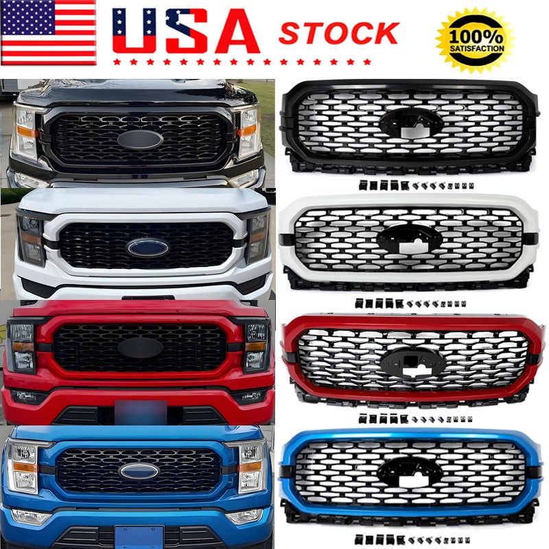 For 2021 2022 2023 Ford F150 F-150 XL Front Bumper Upper Grille Grill  Honeycomb