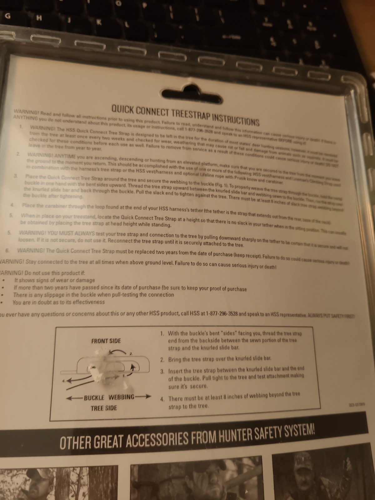 Hunter Safety System Quick-Connect Tree Strap for Tree-Stand Hunting Single