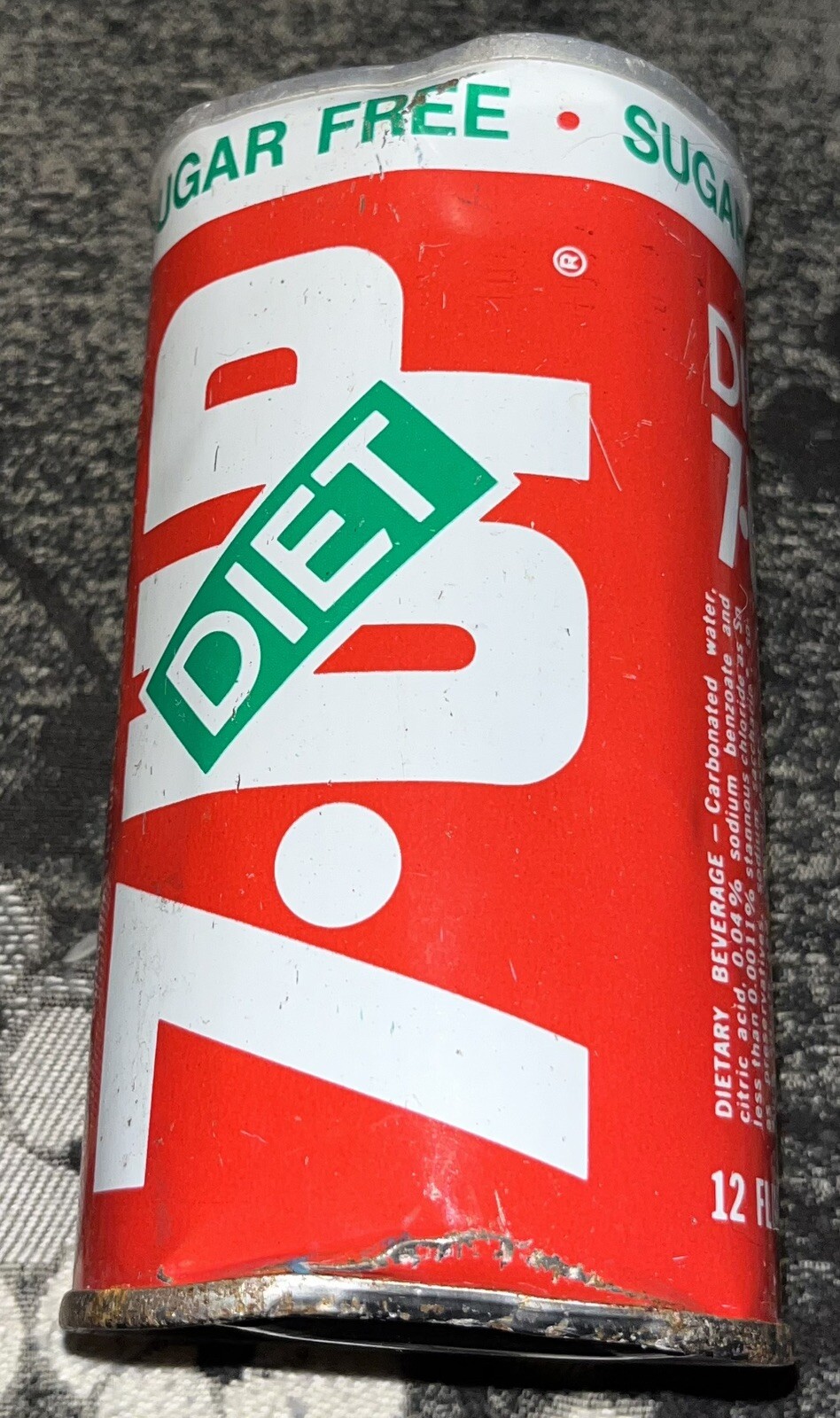 VINTAGE SUGAR FREE DIET 7-UP PULL TAB STEEL CAN
