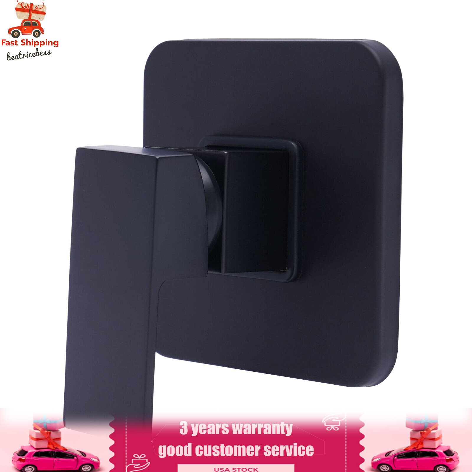 Single-function Shower Mixing Valve Wall Mount Black Shower Handle Valve Kit