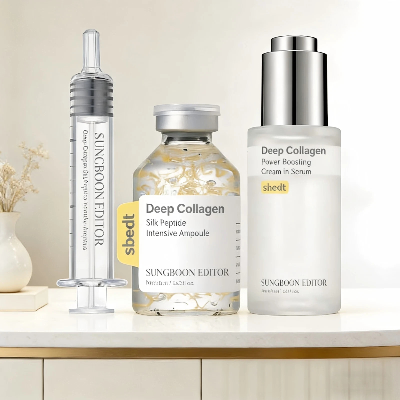 Sungboon Silk Collagen & Peptide Face-Lift Duo: Ampoule + Serum, 8 HA, Firming