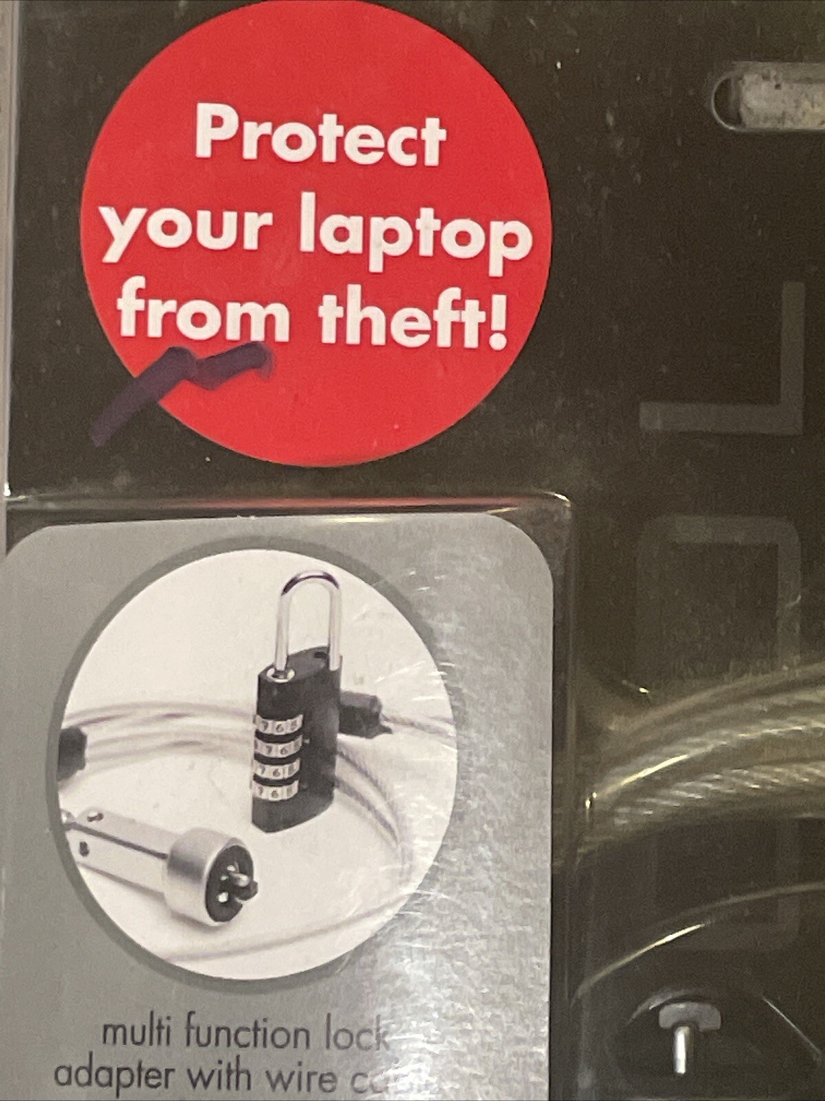 New Protocol Secure Laptop Cable Selectable Combination Lock Anti-Theft
